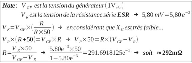 formule calcul ESR